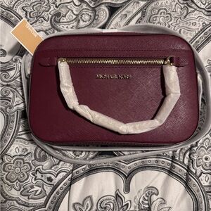 Michael Kors Dark Cherry Leather Crossbody